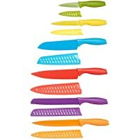 Amazon Basics - Juego de cuchillos de colores- 12 piezas
